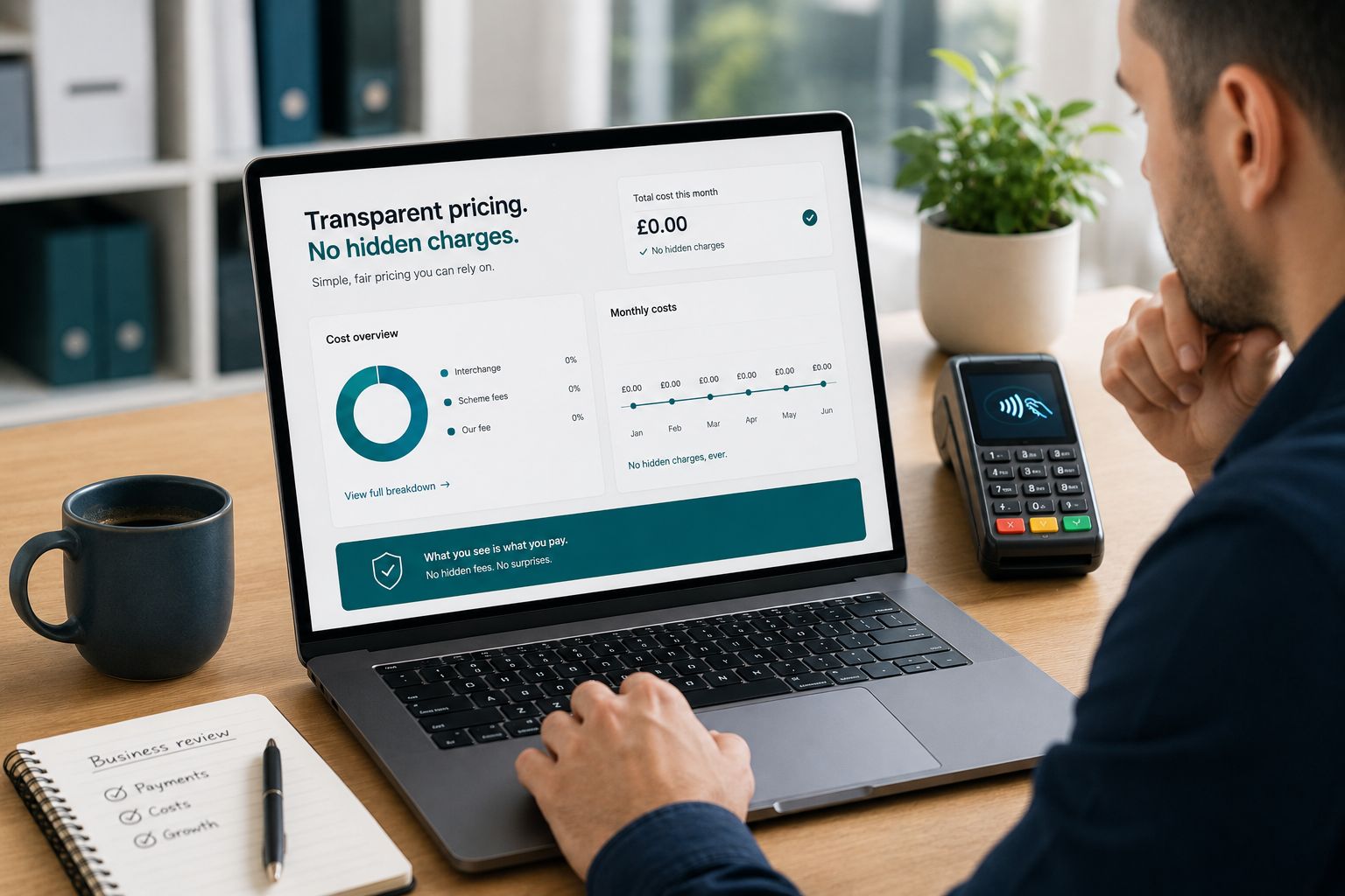 Reviewing transparent payment pricing for a UK business